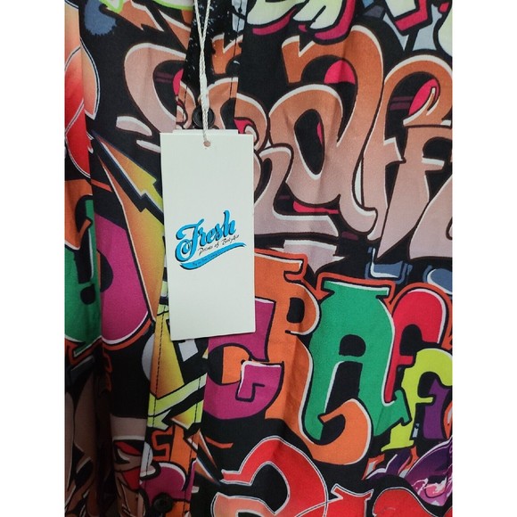 NWT Fresh Prince of Bel-Air Graffiti Button Up Shirt Men's Size 5XL - Picture 2 of 6